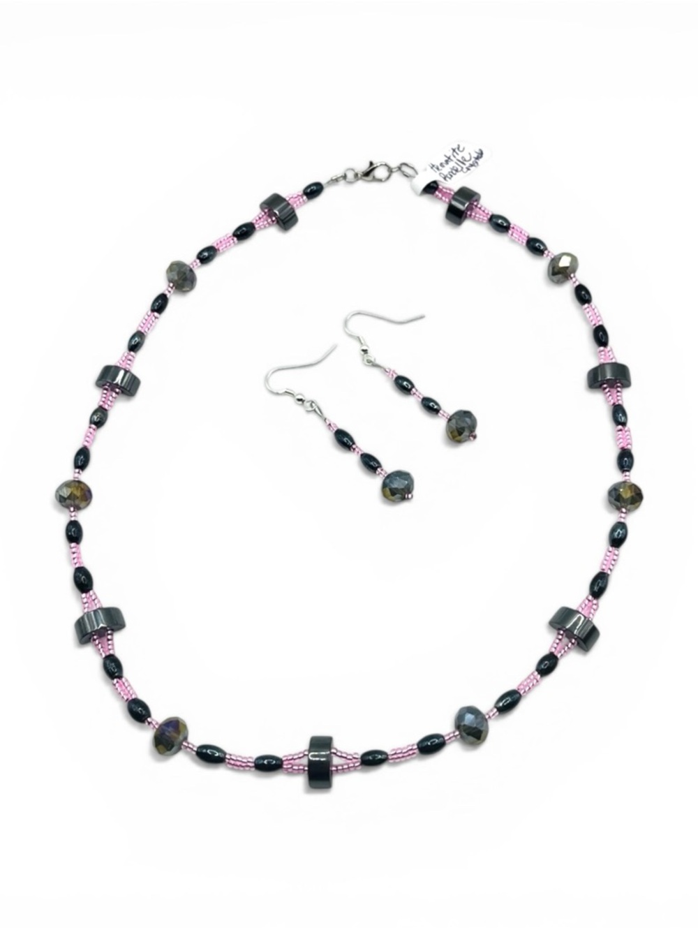 Hematite & Crystals Necklace Set - Picture 3 of 3